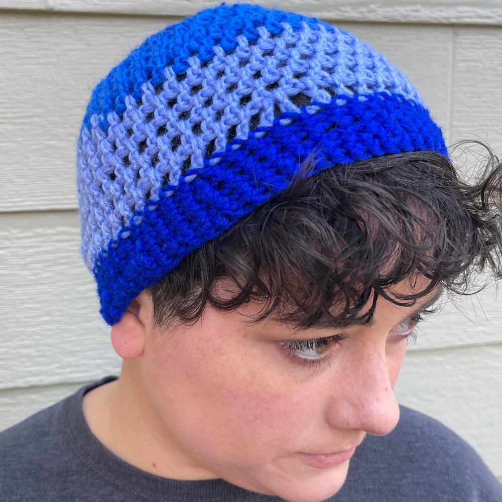 Crochet Beanie cobalt blue